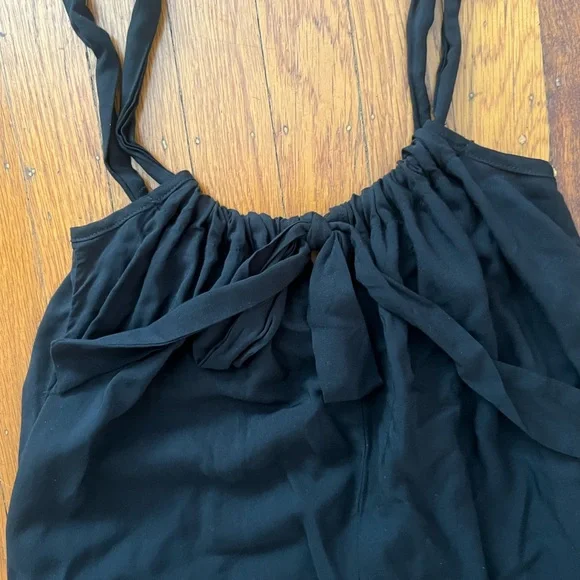 ZENANA Wide Leg Tie Back Suspender Jumpsuit overalls pants Black Small EUC - Picture 9 of 10